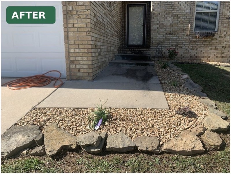 Front walkway after refinishing with fresh gravel